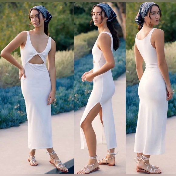 L*Space- NWT | $121 | Nico MIDI Dress in Cream | Large | Current style - NWT - Picture 7 of 16